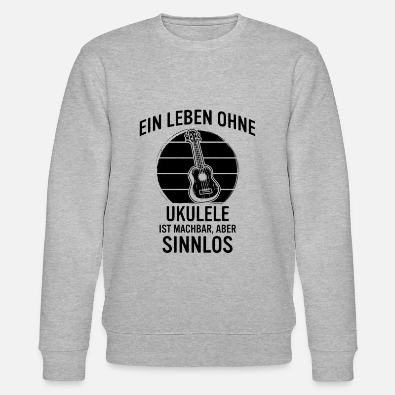 Ukulele Ukulele-Spieler Ukulelist - Stanley/Stella Unisex Bio-Sweatshirt CHANGER  - Grau meliert