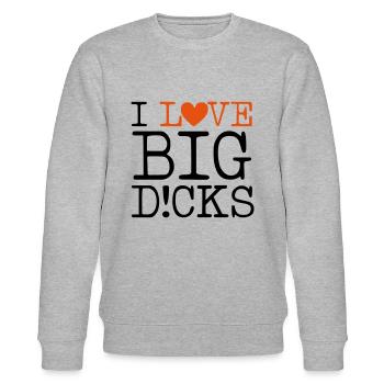 big dicks love - Stanley/Stella CHANGER Unisex Organic Sweatshirt - heather grey - Front - Nik (191cm) & Marisol (170cm)