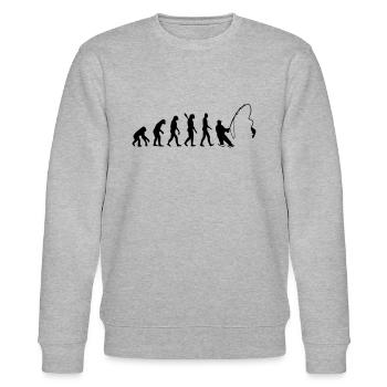 evolution Fliegenfischen - Stanley/Stella Unisex Bio-Sweatshirt CHANGER  - Grau meliert - Vorne - Nik (191cm) & Marisol (170cm)
