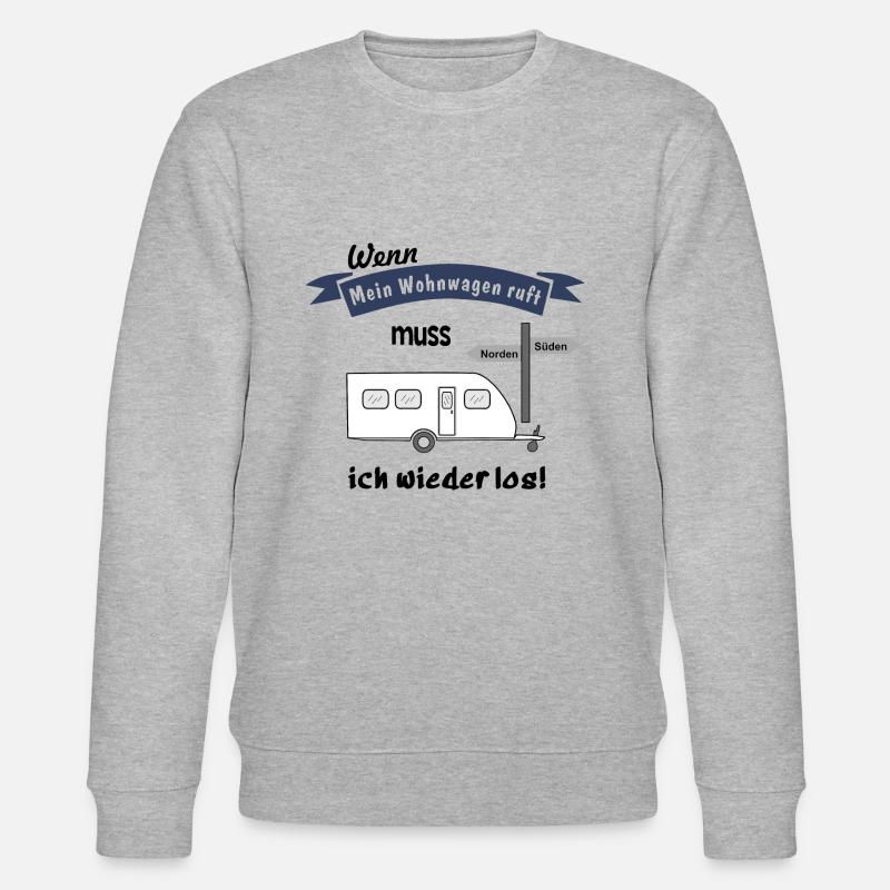 mein wohnwagen ruft - Stanley/Stella Unisex Bio-Sweatshirt CHANGER  - Grau meliert