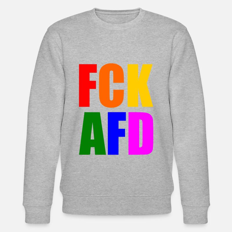 Fck afd - Stanley/Stella Unisex Bio-Sweatshirt CHANGER  - Grau meliert