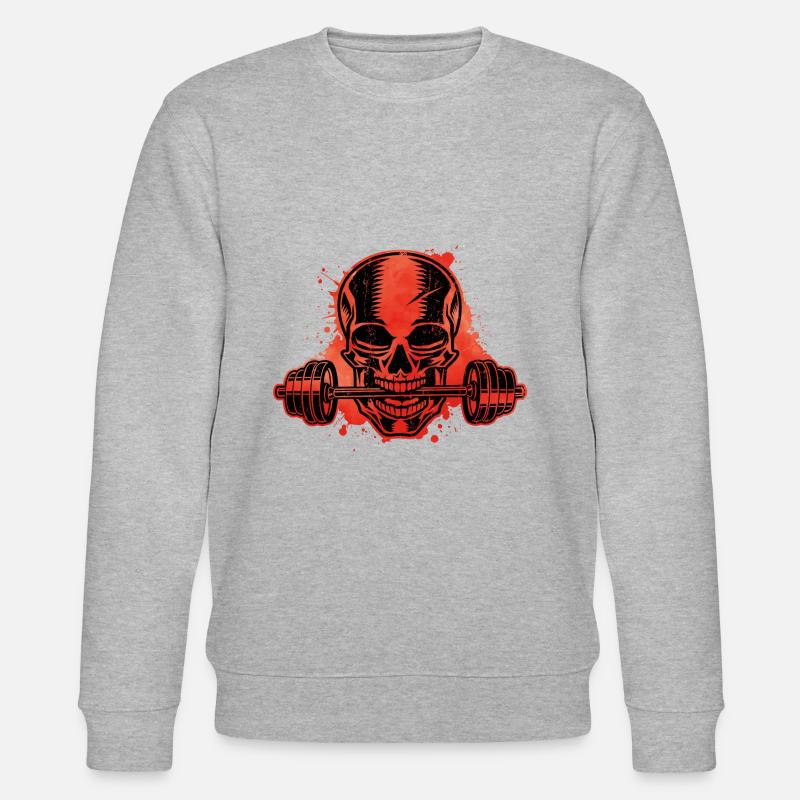 hantel totenkopf - Stanley/Stella Unisex Bio-Sweatshirt CHANGER  - Grau meliert