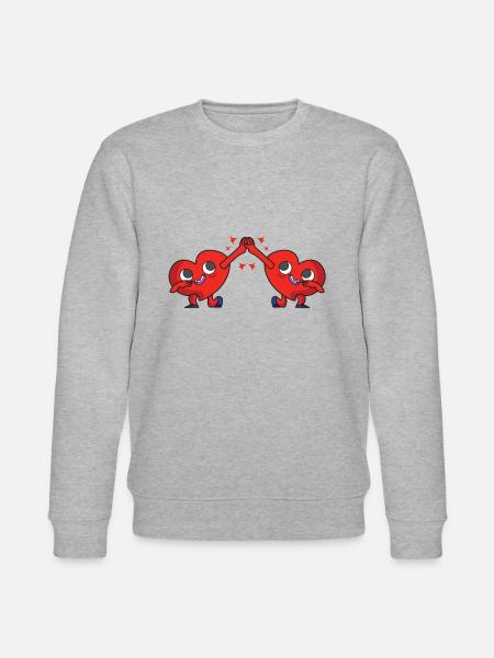 herzen comic - Stanley/Stella Unisex Bio-Sweatshirt CHANGER  - Grau meliert