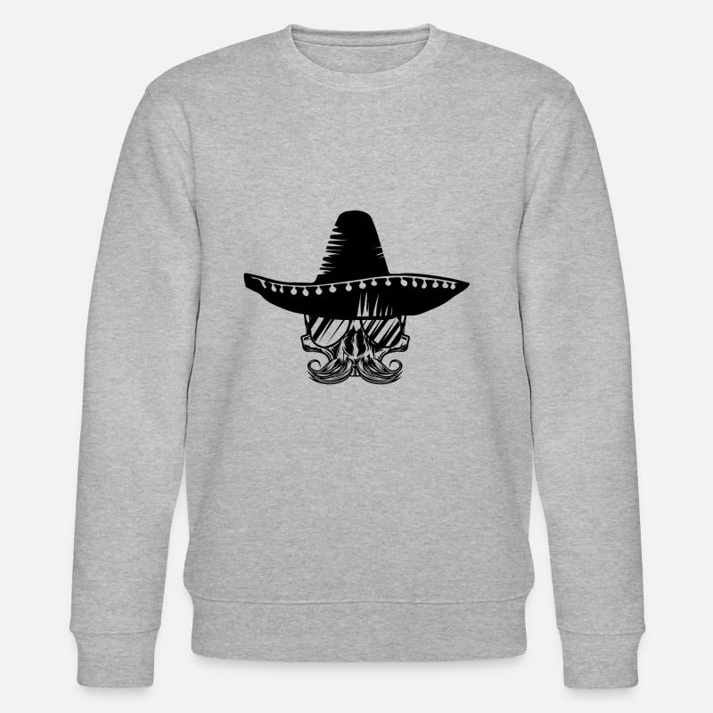 skeleton sombrero hat mexico - Stanley/Stella CHANGER Unisex Organic Sweatshirt - heather grey
