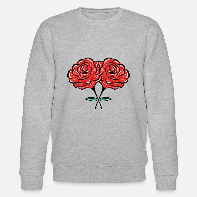 fleurs roses - Sweat bio CHANGER Stanley/Stella Unisexe - gris chiné