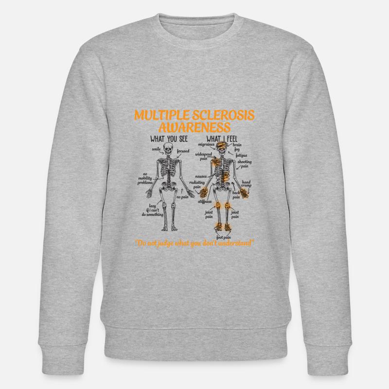 Multiple Sclerosis Awareness - Stanley/Stella CHANGER Unisex Organic Sweatshirt - heather grey