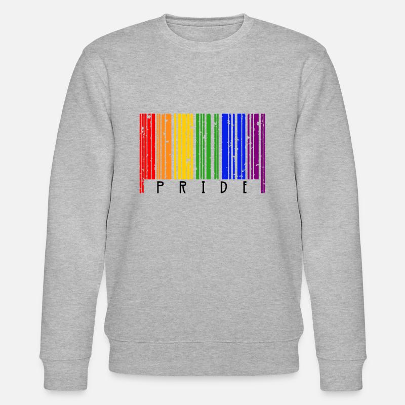 LGBT Barcode Gay Pride - Stanley/Stella Unisex Bio-Sweatshirt CHANGER  - Grau meliert