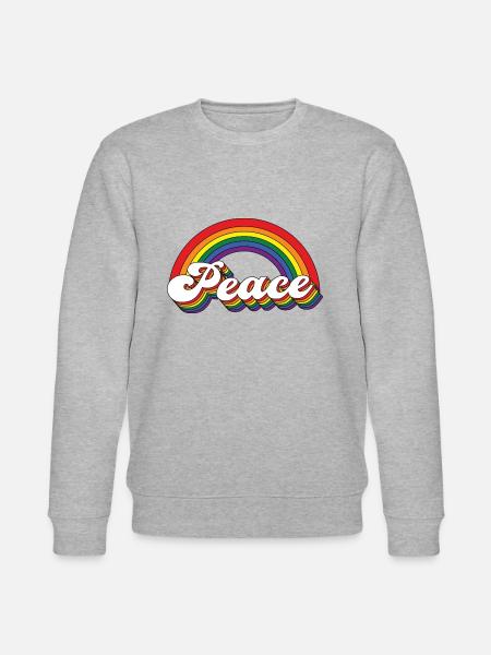 Peace Rainbow - Stanley/Stella CHANGER Unisex Organic Sweatshirt - heather grey