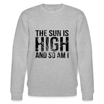 The Sun Is High And So Am I - Stanley/Stella Unisex Bio-Sweatshirt CHANGER  - Grau meliert - Vorne - Nik (191cm) & Marisol (170cm)