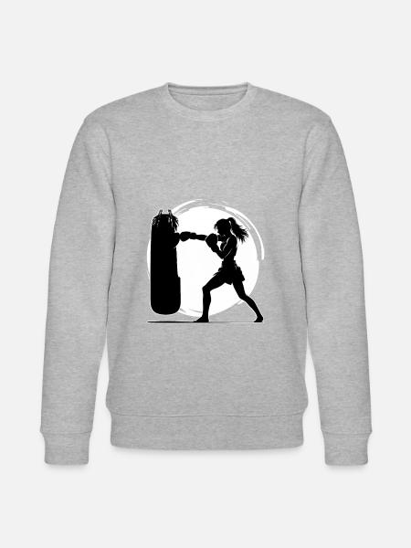 Muay Thai Woman - Stanley/Stella CHANGER Unisex Organic Sweatshirt - heather grey