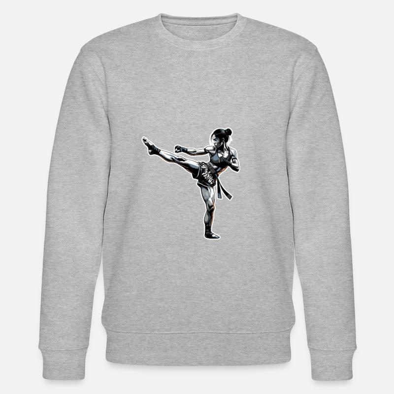 Muay Thai Mädchen - Stanley/Stella Unisex Bio-Sweatshirt CHANGER - Grau meliert
