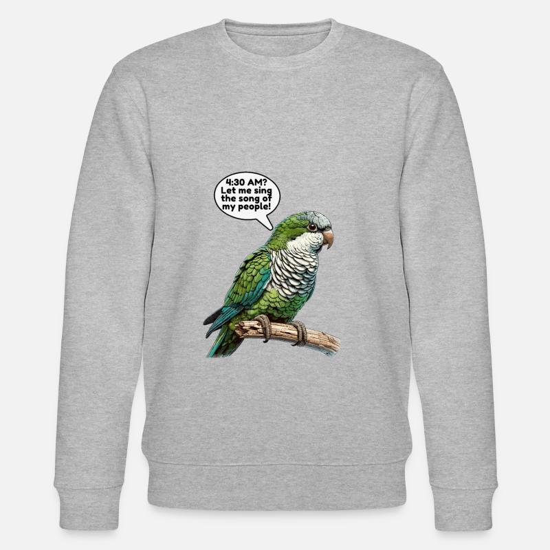 Quäker Papagei Mönch Sittich - Stanley/Stella Unisex Bio-Sweatshirt CHANGER  - Grau meliert
