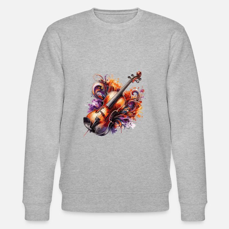 Dessin de violon ColoUful - Sweat bio CHANGER Stanley/Stella Unisexe - gris chiné