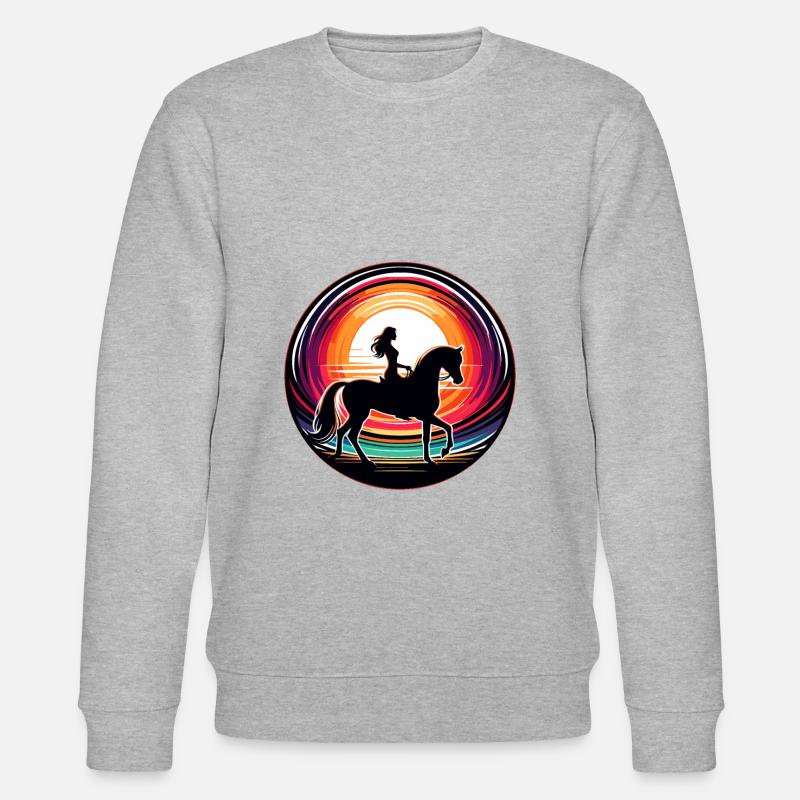 Arabisches Pferd Frau - Stanley/Stella Unisex Bio-Sweatshirt CHANGER  - Grau meliert