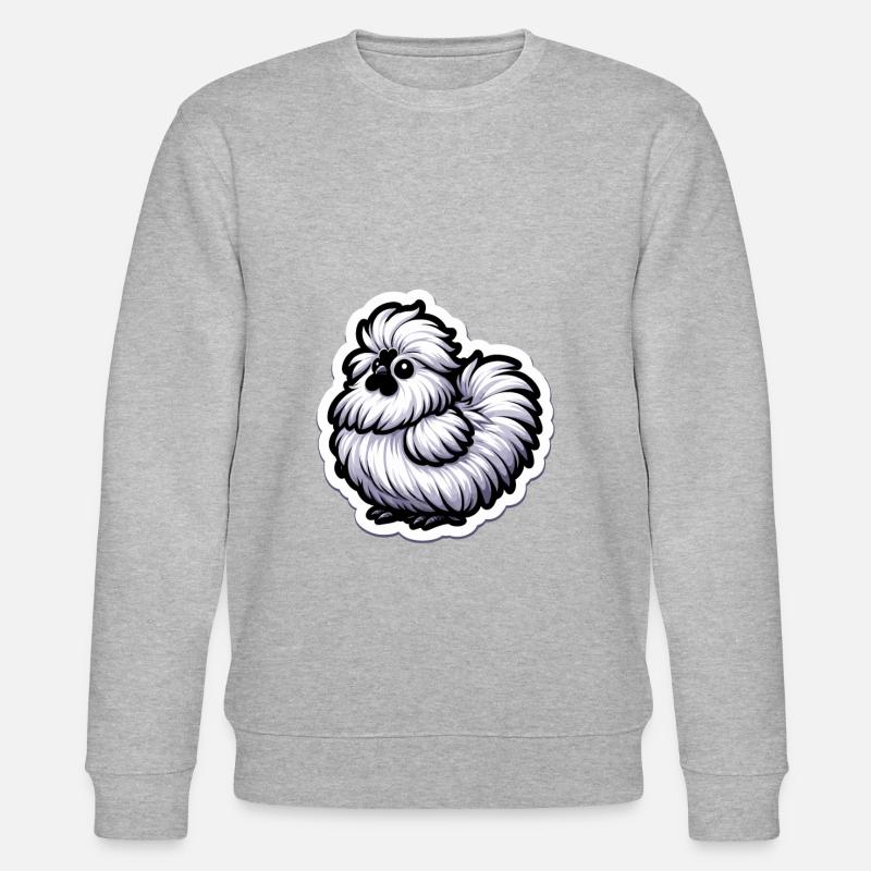 Silkie Chicken Fluffy Chicken Silkies - Stanley/Stella Unisex Bio-Sweatshirt CHANGER  - Grau meliert