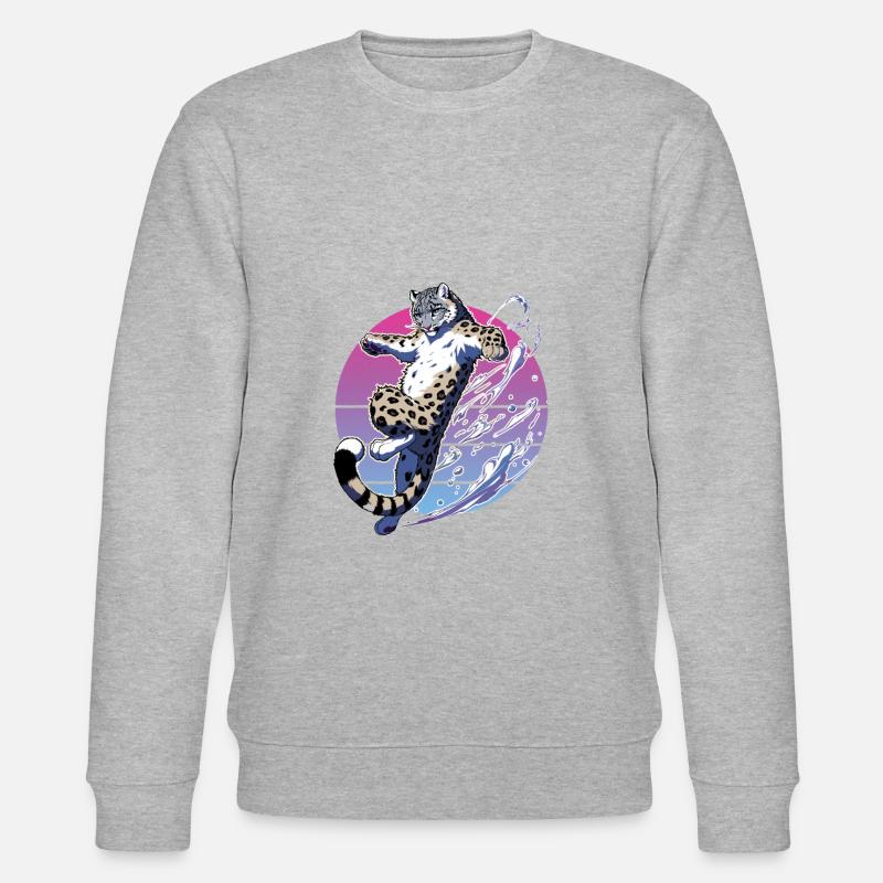 Snow Leopard Leopard White Leopard - Stanley/Stella CHANGER Unisex Organic Sweatshirt - heather grey