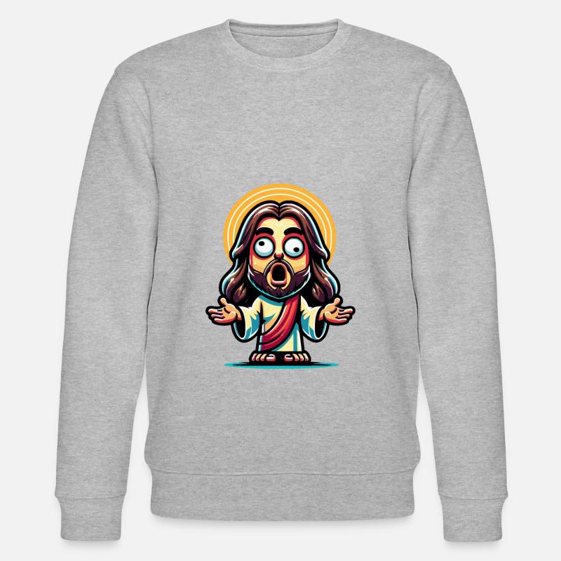 Drôle d’athée Jésus Noël - Sweat bio CHANGER Stanley/Stella Unisexe - gris chiné
