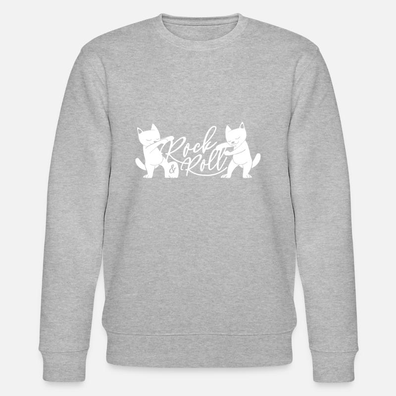 Katze Rock Roll Dancing Cat - Stanley/Stella Unisex Bio-Sweatshirt CHANGER  - Grau meliert