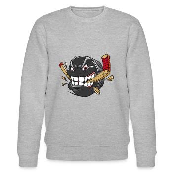 COLLES PUK DESIGN FÜR HOCKEYSPIELER BEIM HOCKEY - Stanley/Stella Unisex Bio-Sweatshirt CHANGER  - Grau meliert - Vorne - Nik (191cm) & Marisol (170cm)