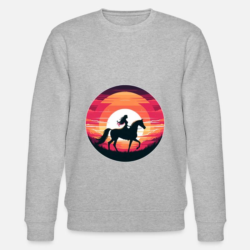 Fille de cheval arabe - Sweat bio CHANGER Stanley/Stella Unisexe - gris chiné