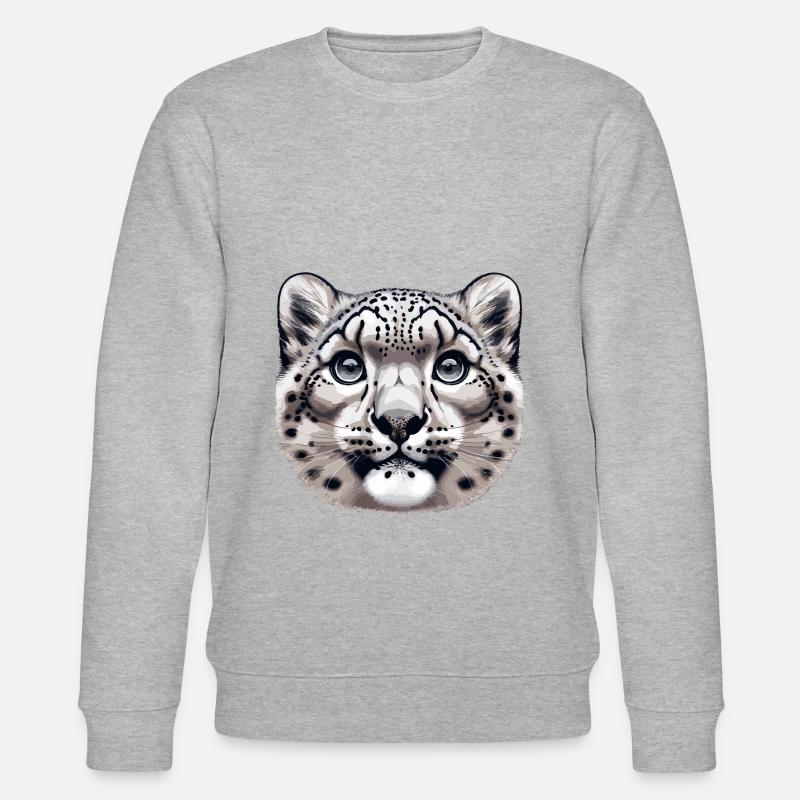 Schneeleopard Leopard Weißer Leopard - Stanley/Stella Unisex Bio-Sweatshirt CHANGER  - Grau meliert