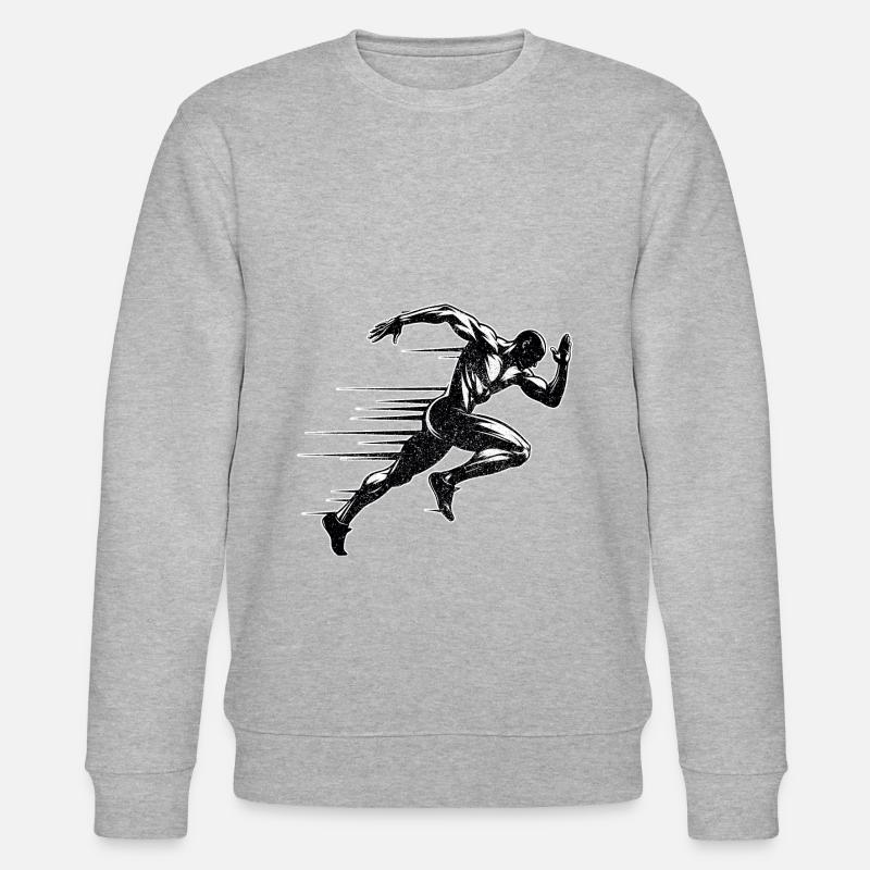 Bahnläufer Sprinter Sprint 100m Sprinter - Stanley/Stella Unisex Bio-Sweatshirt CHANGER  - Grau meliert