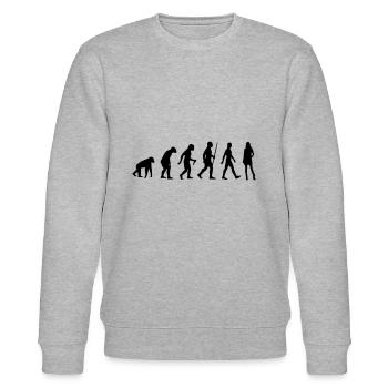 Model GNTM Heidi Klumm Germanys top model next pose - Stanley/Stella CHANGER Unisex Organic Sweatshirt - heather grey - Front - Nik (191cm) & Marisol (170cm)