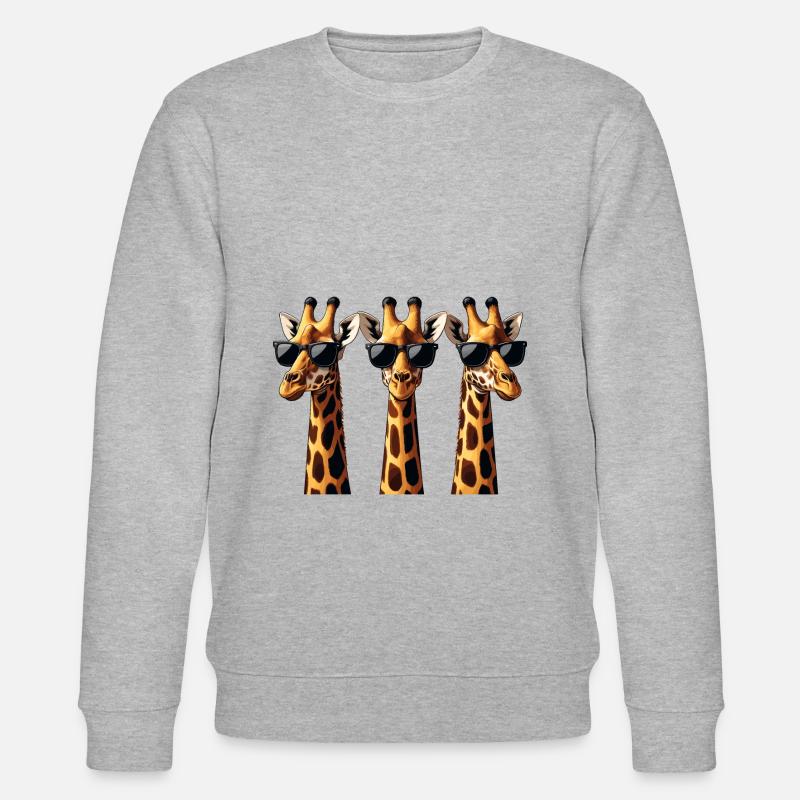 Funny Giraffes Drawn Giraffe Gift - Stanley/Stella CHANGER Unisex Organic Sweatshirt - heather grey