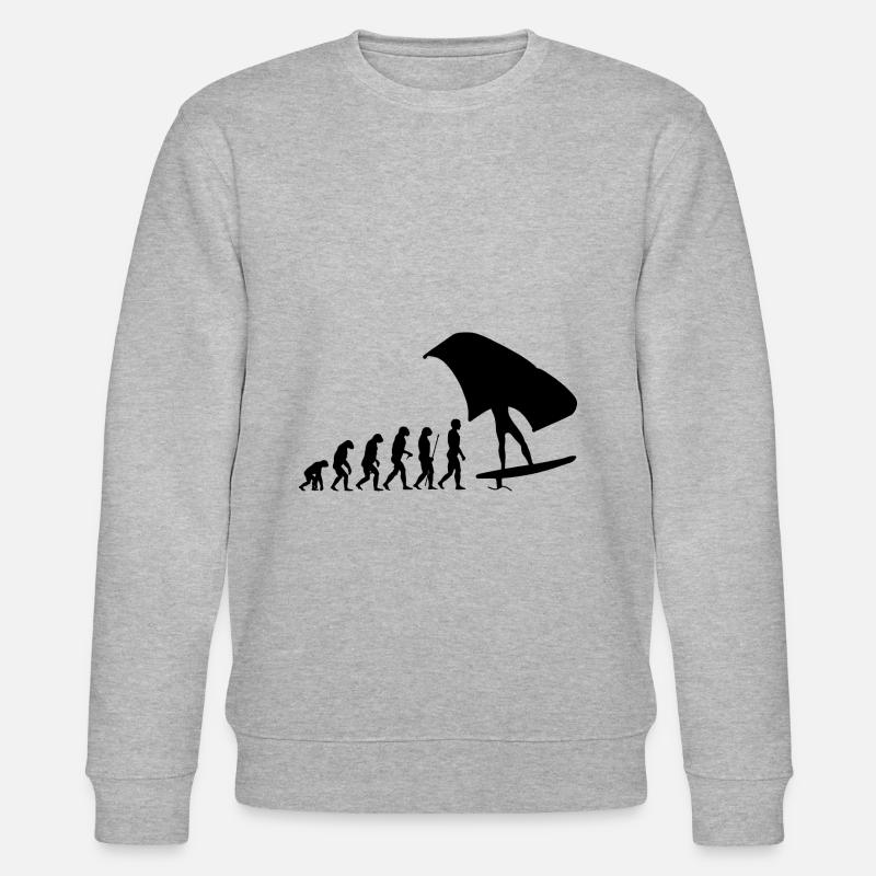 Wingfoil Evolution Wingsurfer - Stanley/Stella Unisex Bio-Sweatshirt CHANGER  - Grau meliert