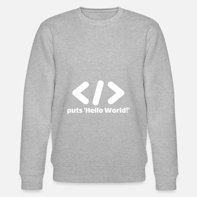 hello world programming ruby - Stanley/Stella CHANGER Unisex Organic Sweatshirt - heather grey