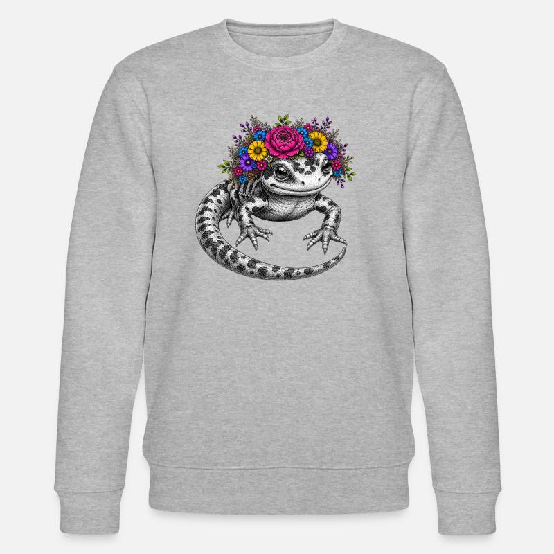 Flora Salamander Kranz - Stanley/Stella Unisex Bio-Sweatshirt CHANGER - Grau meliert
