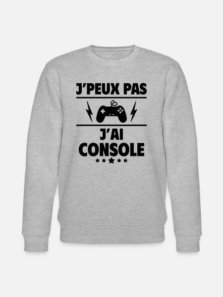 J'peux pas j'ai console, gameur, gameuse, noël - Sweat bio CHANGER Stanley/Stella Unisexe - gris chiné