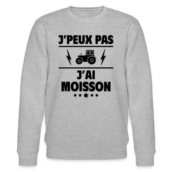 J'peux pas j'ai moisson, agriculteur, agricultrice - Sweat bio CHANGER Stanley/Stella Unisexe - gris chiné - Devant - Nik (191cm) & Marisol (170cm)
