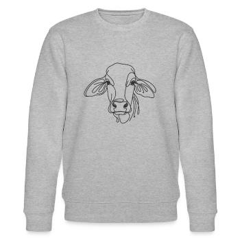Line Art papa maman vache - Brahman - Sweat bio CHANGER Stanley/Stella Unisexe - gris chiné - Devant - Nik (191cm) & Marisol (170cm)