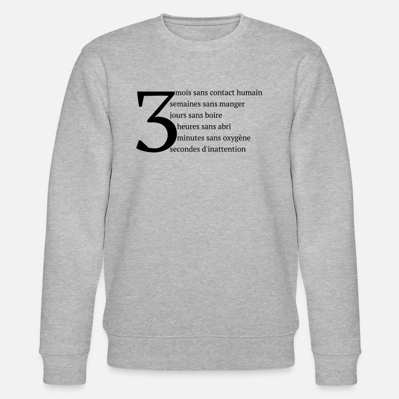 Règle des Trois - Sweat bio CHANGER Stanley/Stella Unisexe - gris chiné