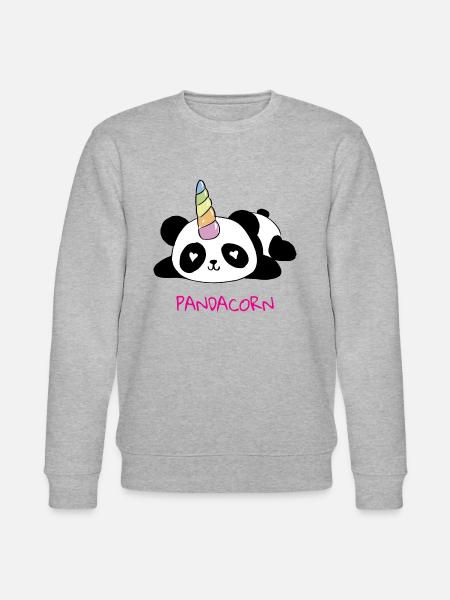 Pandacorn, Panda, Unicorn, Unicorn, presentidé - Ekologisk sweatshirt CHANGER unisex från Stanley/Stella - gråmelerad