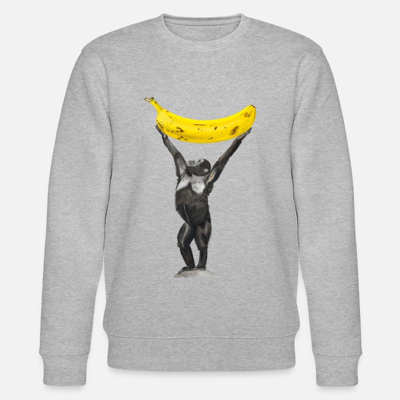 Affe Banane Ape - Stanley/Stella Unisex Bio-Sweatshirt CHANGER  - Grau meliert