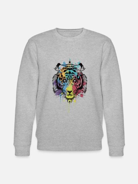 tiger aquarel - Stanley/Stella CHANGER Unisex Organic Sweatshirt - heather grey