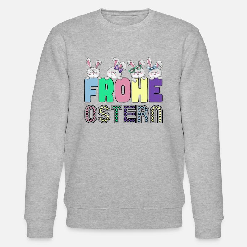 Frohe Ostern Osterhasen Freunde - Stanley/Stella Unisex Bio-Sweatshirt CHANGER  - Grau meliert