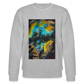 Galaxy Nebula NGC 5189 Galaxie Nebel Nerd Astro - Stanley/Stella CHANGER Unisex Organic Sweatshirt - heather grey - Front - Nik (191cm) & Marisol (170cm)