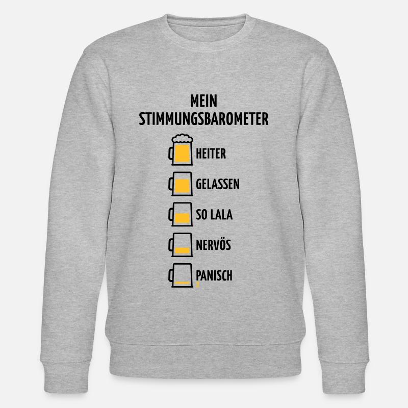 Mein Stimmungsbarometer (Bier / V1 / POS) - Stanley/Stella Unisex Bio-Sweatshirt CHANGER  - Grau meliert