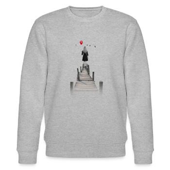 Liebes Kummer Mädchen Luftballon - Stanley/Stella Unisex Bio-Sweatshirt CHANGER  - Grau meliert - Vorne - Nik (191cm) & Marisol (170cm)