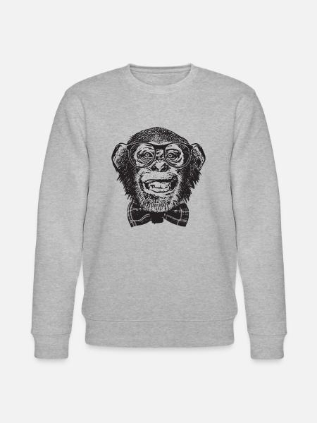 Monkey Nerd - Stanley/Stella CHANGER Unisex Organic Sweatshirt - heather grey