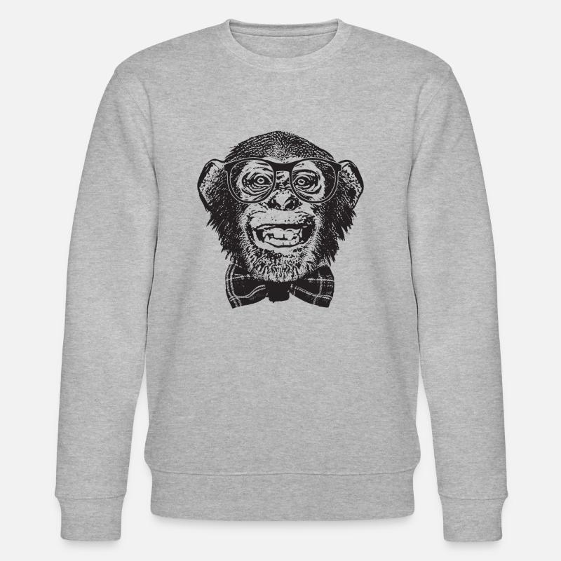 Affe Nerd - Stanley/Stella Unisex Bio-Sweatshirt CHANGER  - Grau meliert