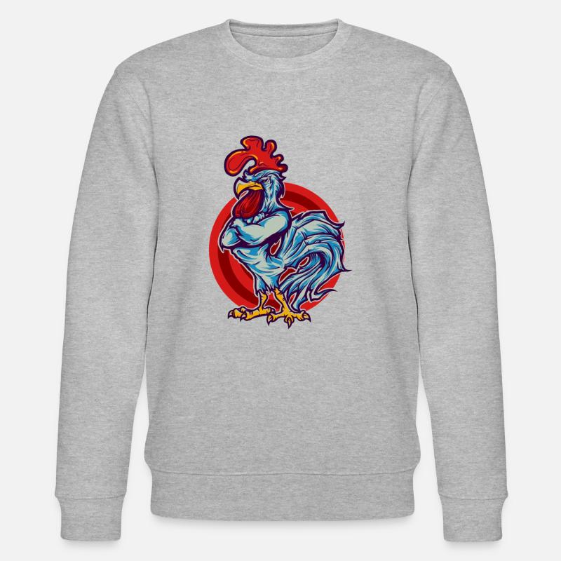 Rooster Hahn - Stanley/Stella Unisex Bio-Sweatshirt CHANGER  - Grau meliert
