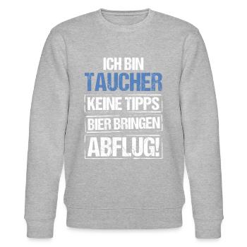 I'm a diver - bring beer and take off - Stanley/Stella CHANGER Unisex Organic Sweatshirt - heather grey - Front - Nik (191cm) & Marisol (170cm)