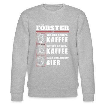 My daily routine as a forester - Stanley/Stella CHANGER Unisex Organic Sweatshirt - heather grey - Front - Nik (191cm) & Marisol (170cm)