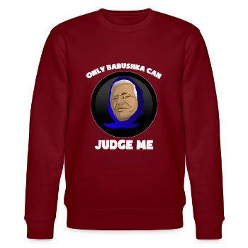 Lustiges Babuschka Design Russland Geschenk Idee - Stanley/Stella Unisex Bio-Sweatshirt CHANGER  - Burgunderrot - Vorne - Nik (191cm) & Marisol (170cm)