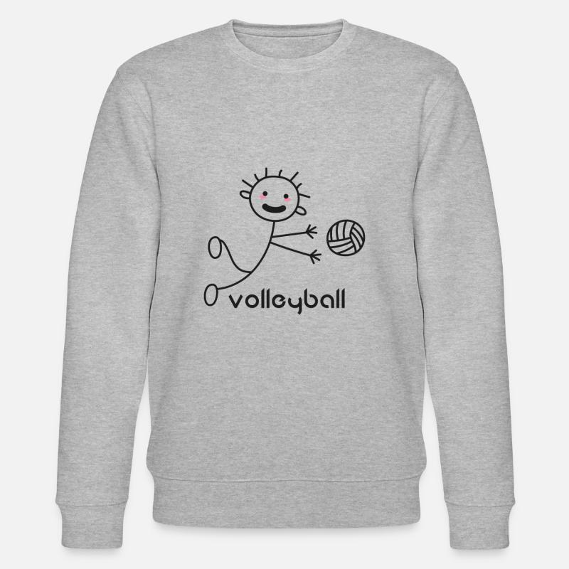 Volleyball - Strichmännchen - Stanley/Stella Unisex Bio-Sweatshirt CHANGER  - Grau meliert