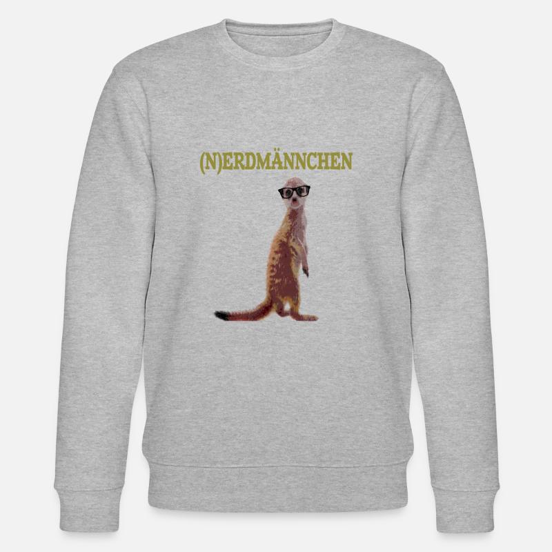Nerdmännchen Erdmännchen lustig Tiere - Stanley/Stella Unisex Bio-Sweatshirt CHANGER  - Grau meliert